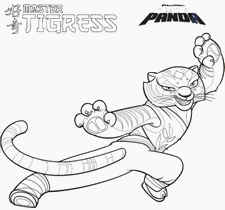 coloriage kung fu panda tigresse